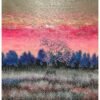 Crimson Horizon – Acrylic Landscape Painting on Canvas (44 x 40 Inches)