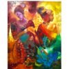 Rang Leela – Vibrant Indian Women in Abstract Expression | Original Oil Painting by Neetu Bisht