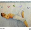 Colours of Calm – Contemporary Figurative Oil Painting by Puja Gujral | Serene Modern Wall Art